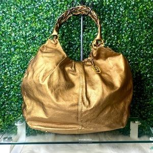 Elliott Lucca Metallic Bronze Hobo Handbag